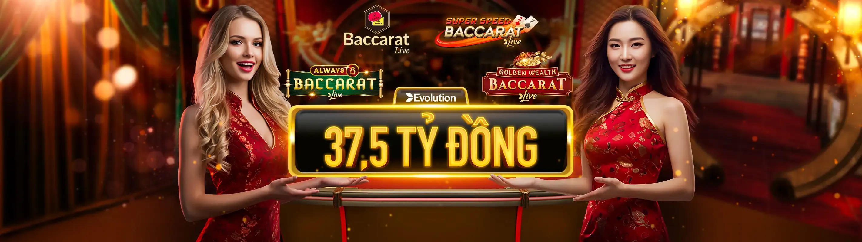 Bàn Baccarat trực tuyến sang trọng với người chia bài thật tại 82vn code